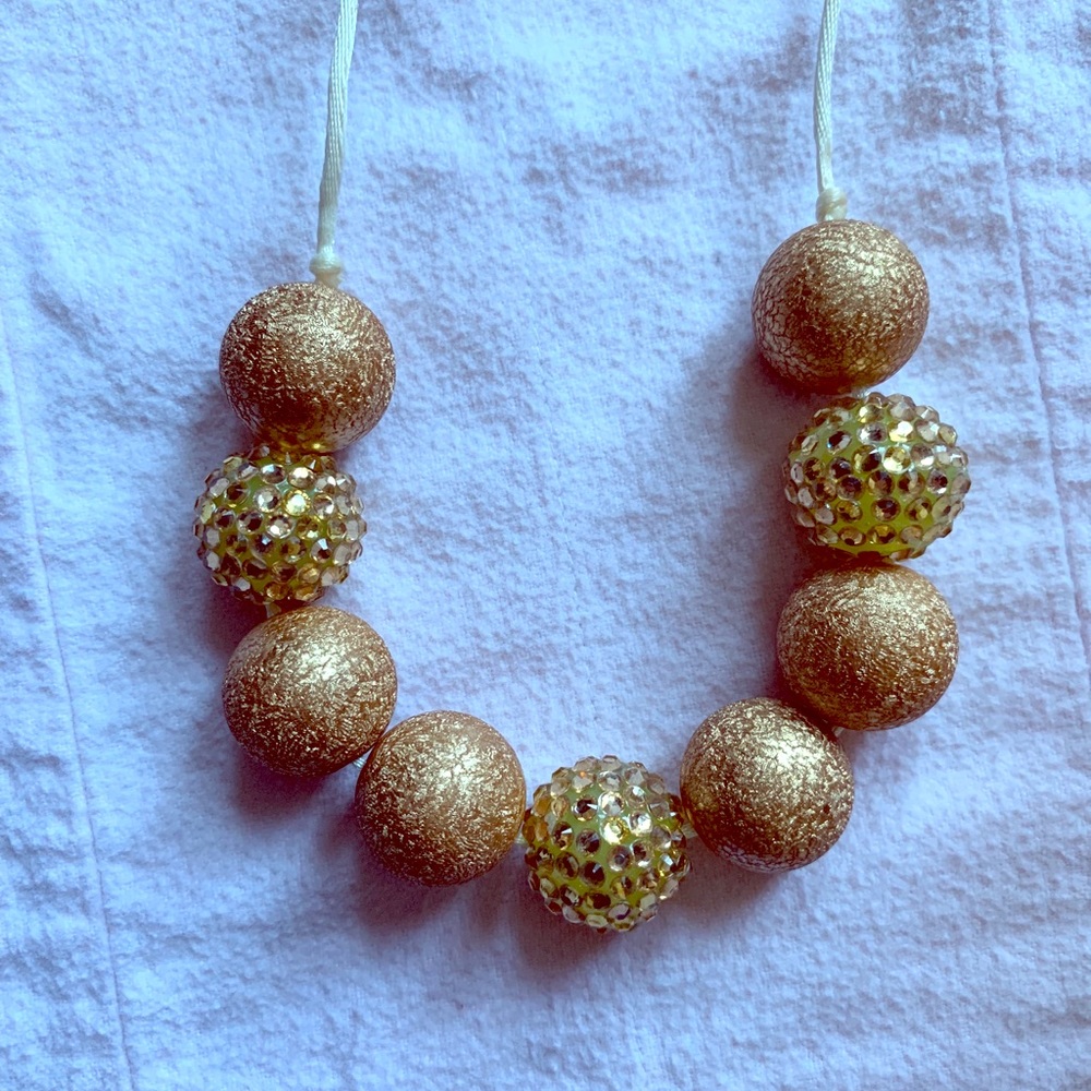 Beautiful Gold Adjustable Bubblegum Necklace